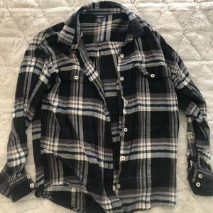Back and navy flannel